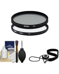 Vivitar 95mm UV & Circular Polarizer Glass Filter + CapKeeper + Lens Cleaning Kit for Canon, Nikon, Sony, Olympus & Pentax Lenses