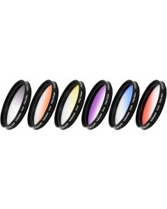 Vivitar 6-Piece Multi-Coated Rotating Graduated Color Filter Set (52mm) Includes: Red, Yellow, Blue, Orange, Grey & Purple